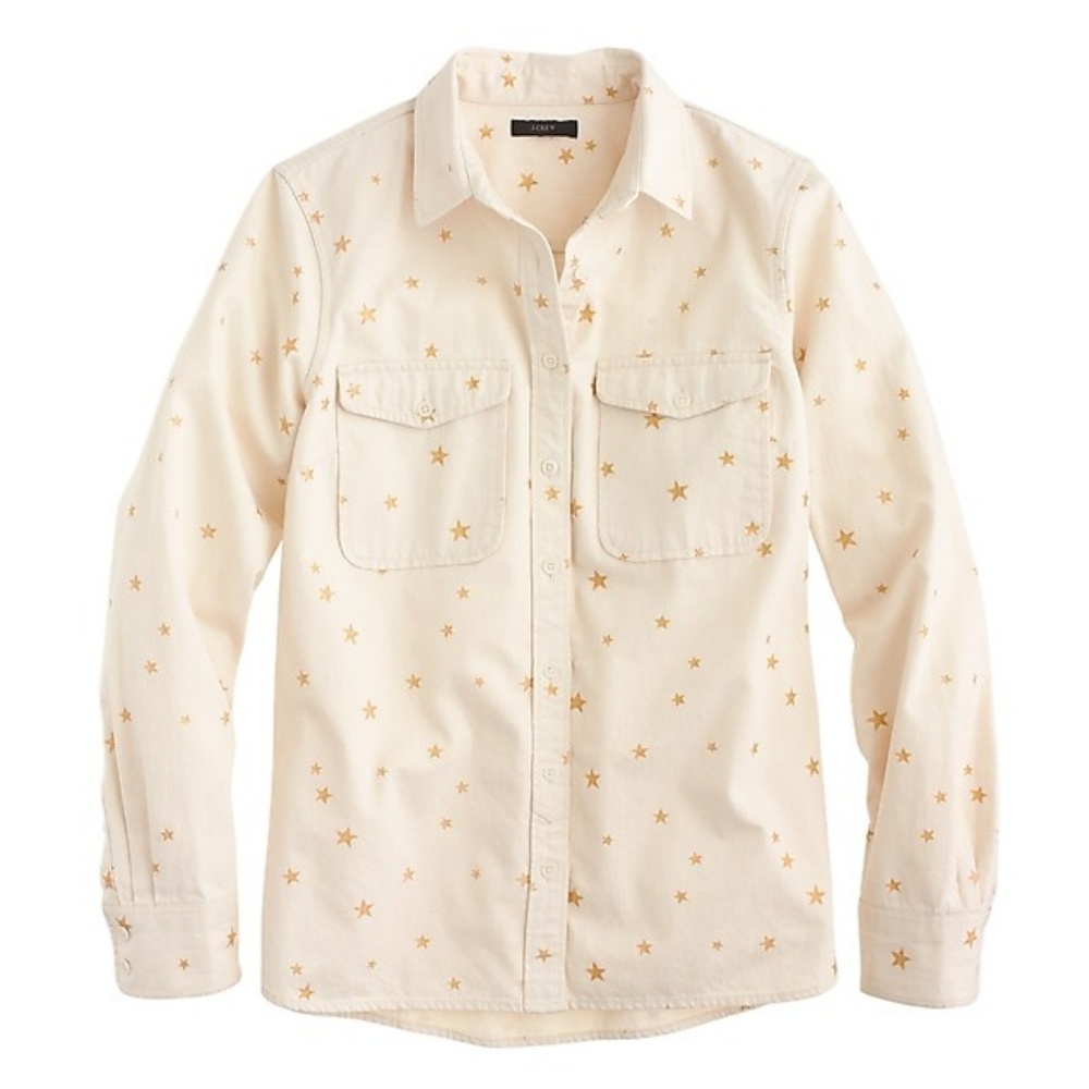J. Crew Gold Star Ecru Shirt